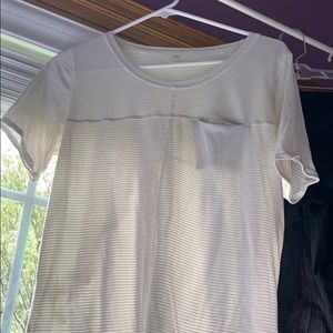 Lululemon Off White Short Sleeve Top -size 6